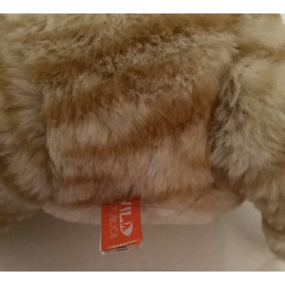 Wild Republic Orange Tabby Cat Plush Green Eyes, Pink Paws - Picture 3 of 5